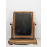 Swing action toilet mirror, 19th century with original plate. H.54 W.45cm.