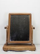 Swing action toilet mirror, 19th century with original plate. H.54 W.45cm.