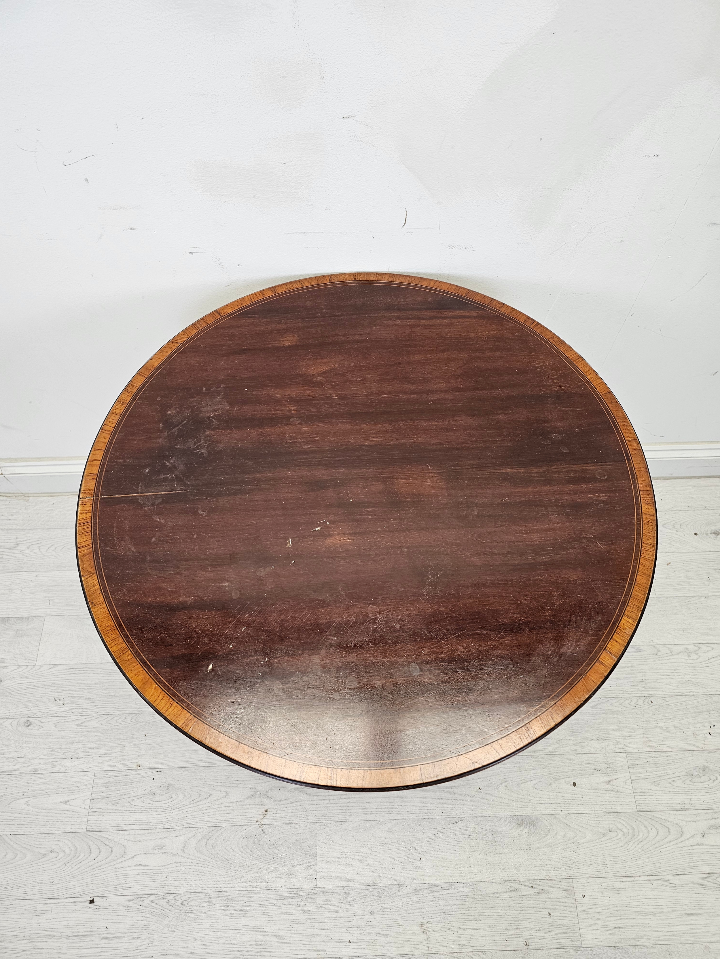 Occasional table, Edwardian mahogany and satinwood crossbanded. H.66 Diameter 64cm. - Image 3 of 4