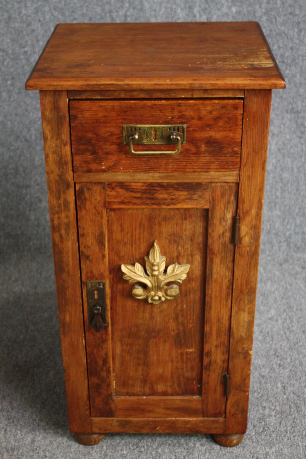 Bedside cabinets, 19th century North European pine. H.78 W.39 D.35cm. - Image 2 of 4