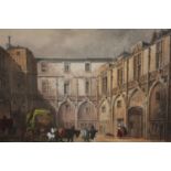 A hand coloured steel engraving of The Tremouille hotel by Rouargue. Framed and glazed. Circa