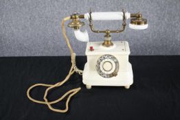 Expoga Denmark. A vintage Danish telephone. Made from Urea-formaldehyde an early plastic. H.29cm.