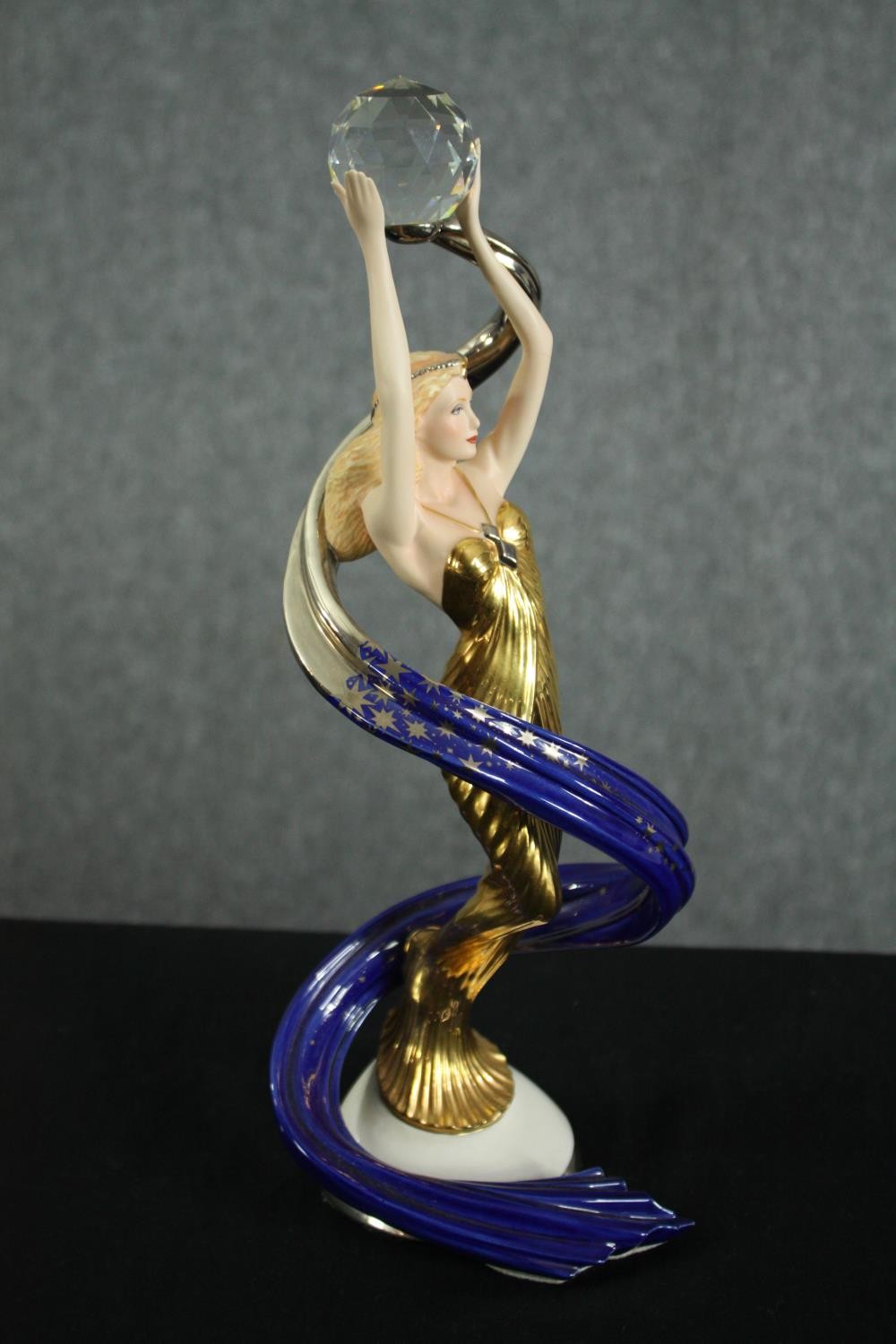 Franklin Mint. Porcelain figurine. Galaxy in Gold. H.36cm. - Image 5 of 6