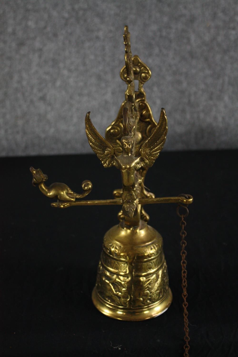A mixed collection of brassware including a candle holder, knocker and stags head. H.37cm. (largest) - Image 3 of 7