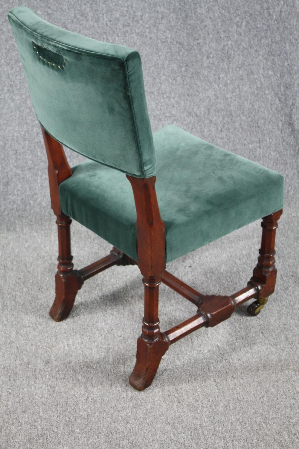 Side chair, late 19th century oak after a design by A. W. Pugin for the Houses of Parliament. H. - Image 3 of 4