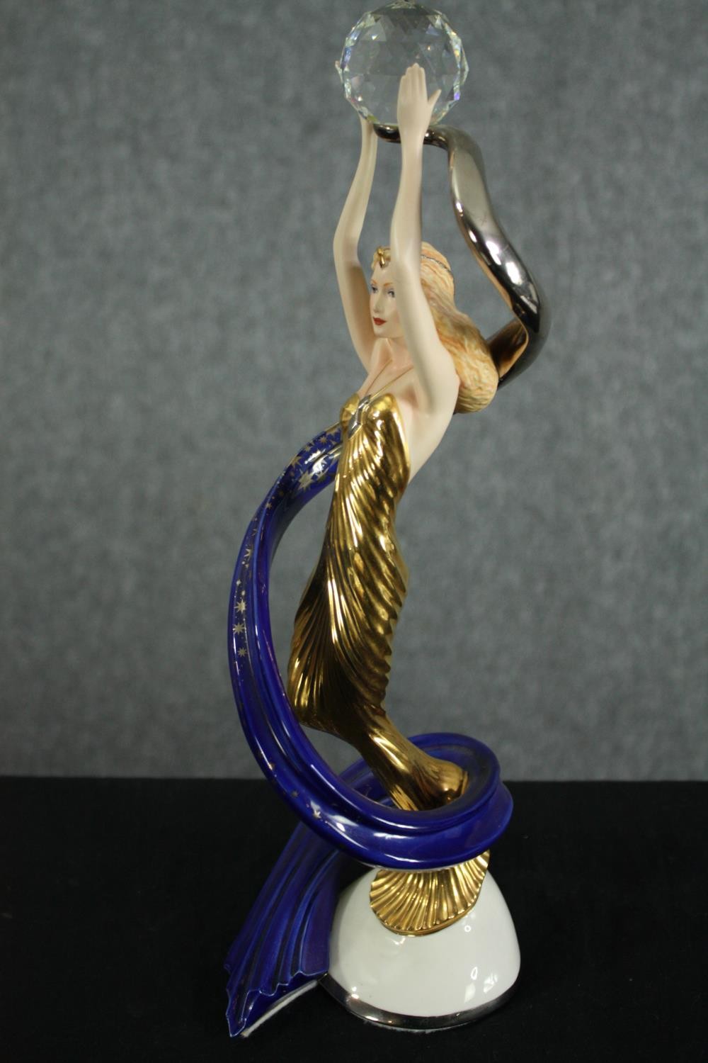 Franklin Mint. Porcelain figurine. Galaxy in Gold. H.36cm. - Image 2 of 6