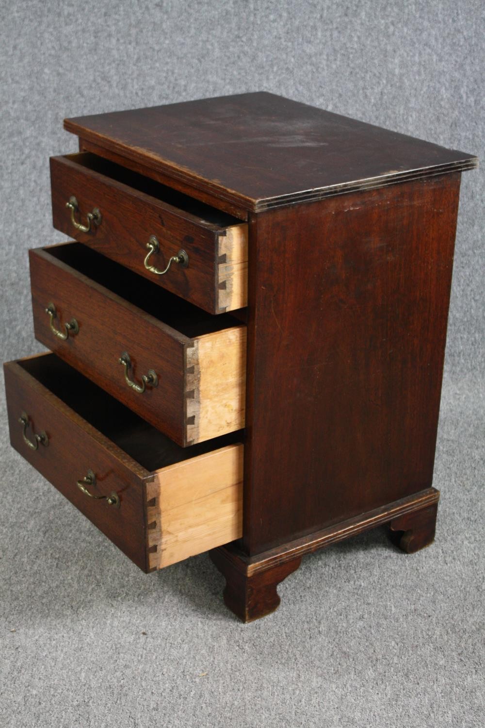 Chest of drawers, Georgian style teak. H.74 W.59 D.45cm. - Image 3 of 5