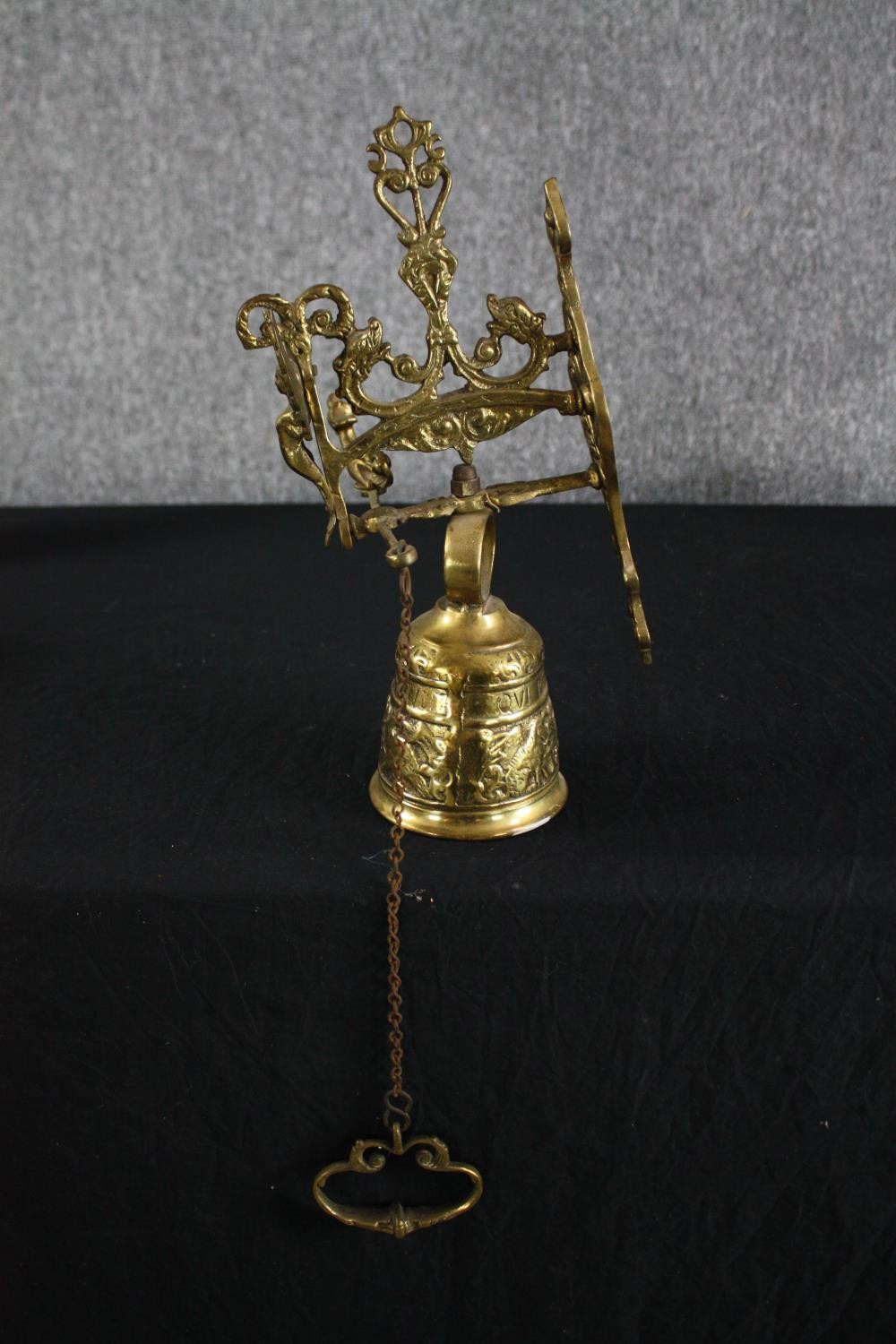 A mixed collection of brassware including a candle holder, knocker and stags head. H.37cm. (largest) - Image 2 of 7