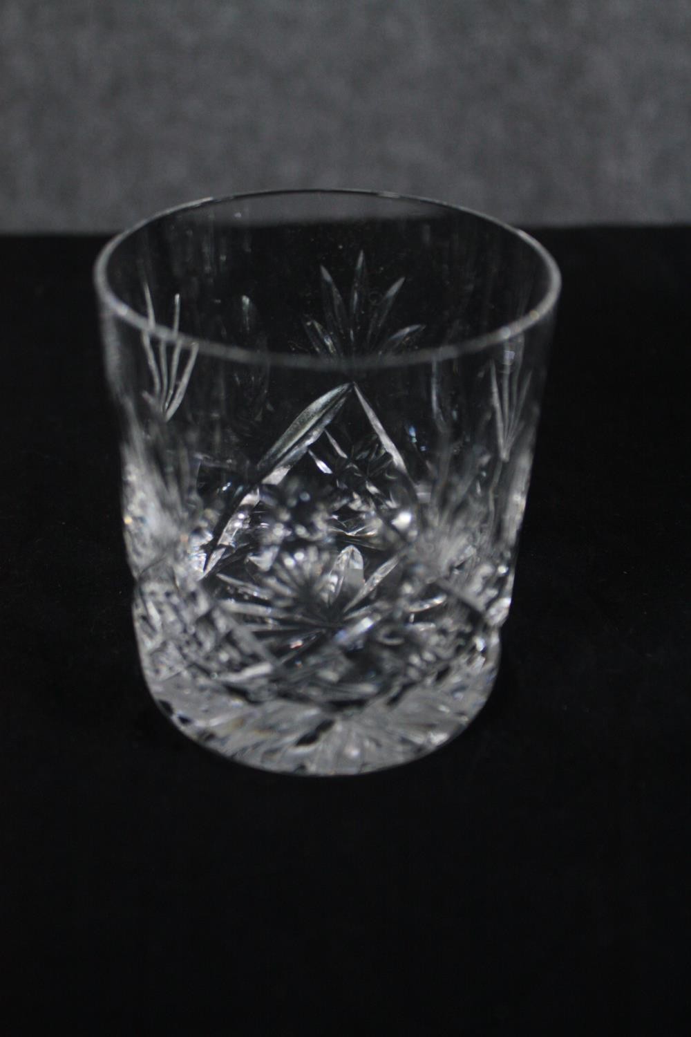 A crystal decanter with two sets of tumblers. H.28cm. (largest) - Image 3 of 4
