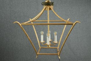 Candelabra style ceiling light. Newport Home Interiors Aria. Brass. H.70cm.