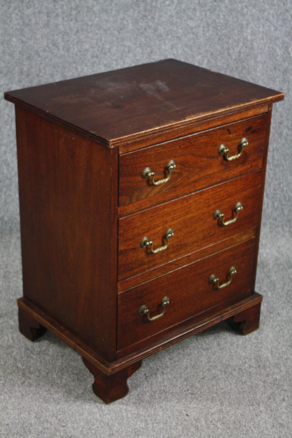 Chest of drawers, Georgian style teak. H.74 W.59 D.45cm. - Image 2 of 5