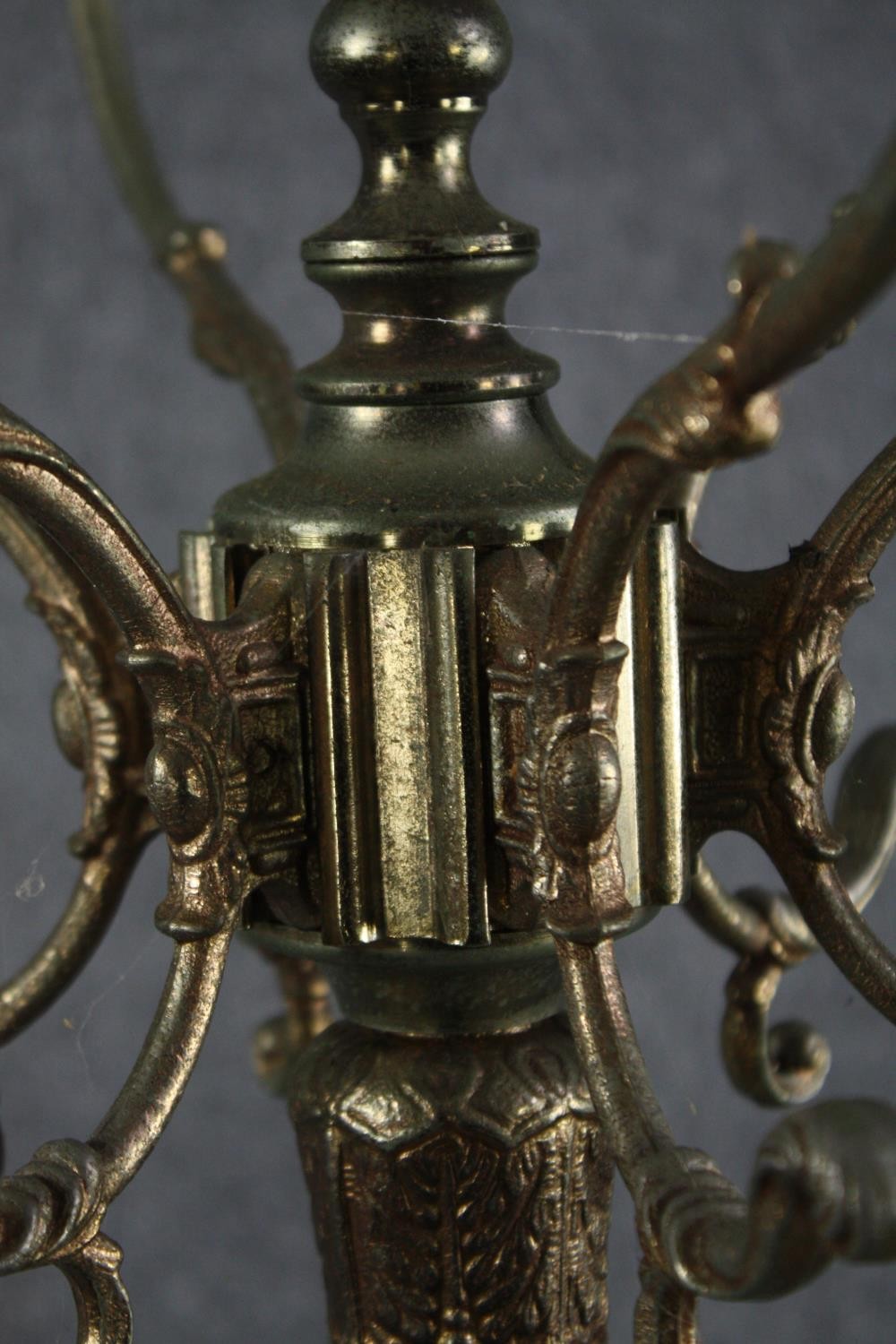 A vintage brass coat stand. H.166cm. - Image 4 of 4