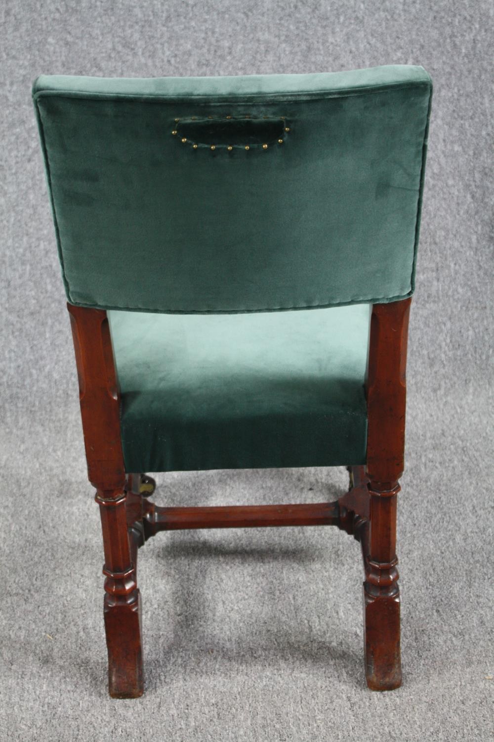 Side chair, late 19th century oak after a design by A. W. Pugin for the Houses of Parliament. H. - Image 4 of 4