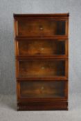 Bookcase, C.1900 mahogany Globe Wernicke in four sections. H.161 W.37 D.32cm.