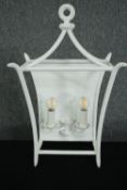 Newport Home Interiors Aria wall lantern in plaster white. H.57cm.