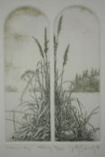 Etching titled 'Summer Day'. From a signed and numbered edition of 100 copies. Signed