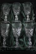 Royal County, six hand cut crystal lead glasses. Boxed. H.37 W.28cm. (box)