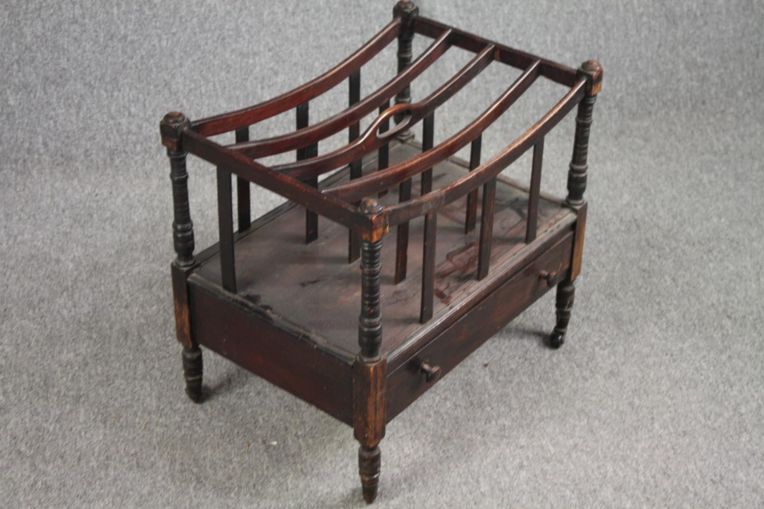 Canterbury or magazine rack, 19th century mahogany. H.50 W.55 D.38cm. - Image 2 of 4