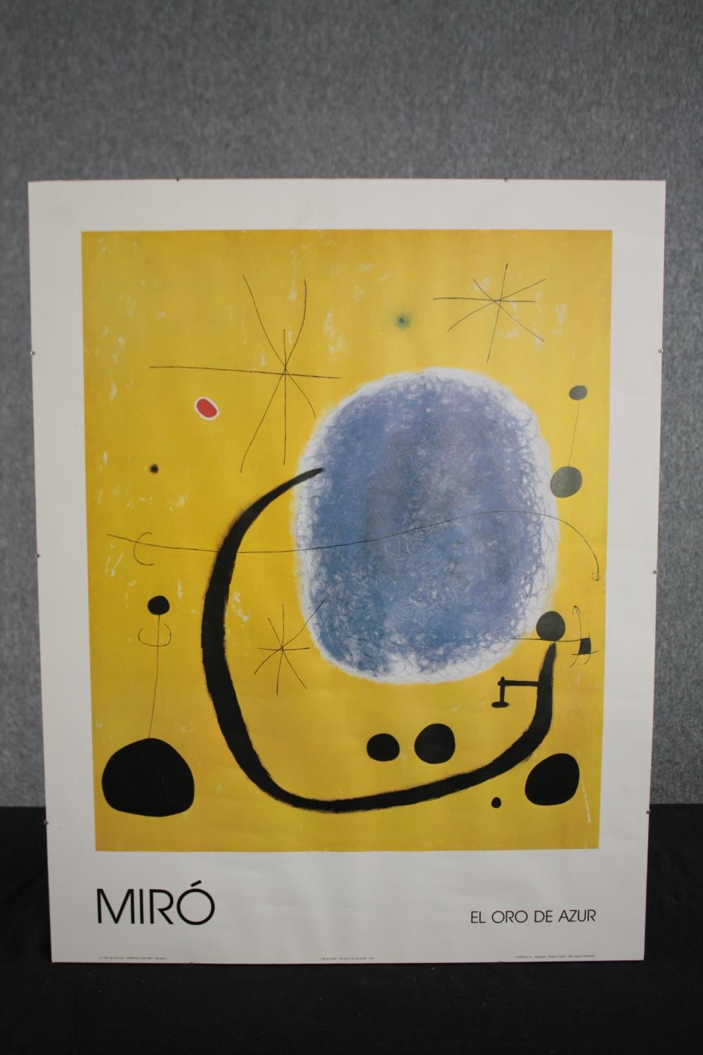 A Jean Miro poster. Framed but missing glass. H.77 W.59cm. - Image 2 of 3