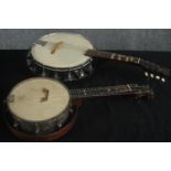 One ukulele banjo and one mandolin banjo.