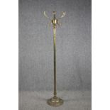 A vintage brass coat stand. H.166cm.