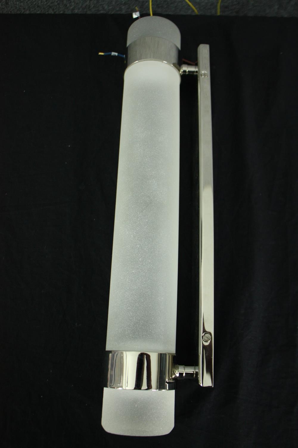 Two glass wall mounted lights. L.47cm. (largest) - Image 3 of 7