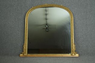 Overmantel mirror, 19th century style gilt framed. H.126 W.138cm.