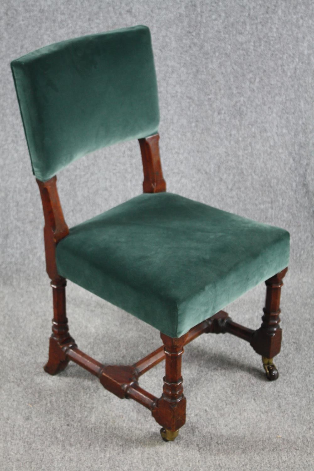 Side chair, late 19th century oak after a design by A. W. Pugin for the Houses of Parliament. H. - Image 2 of 4