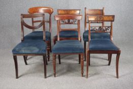 Six 19th century mahogany dining chairs to include a Regency pair.