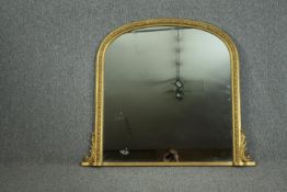 Overmantel mirror, 19th century style gilt framed. H.119 W.139cm.