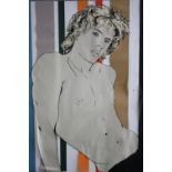 Mixed media collage on wood. Adonis. Unsigned. H.69 W.60cm.