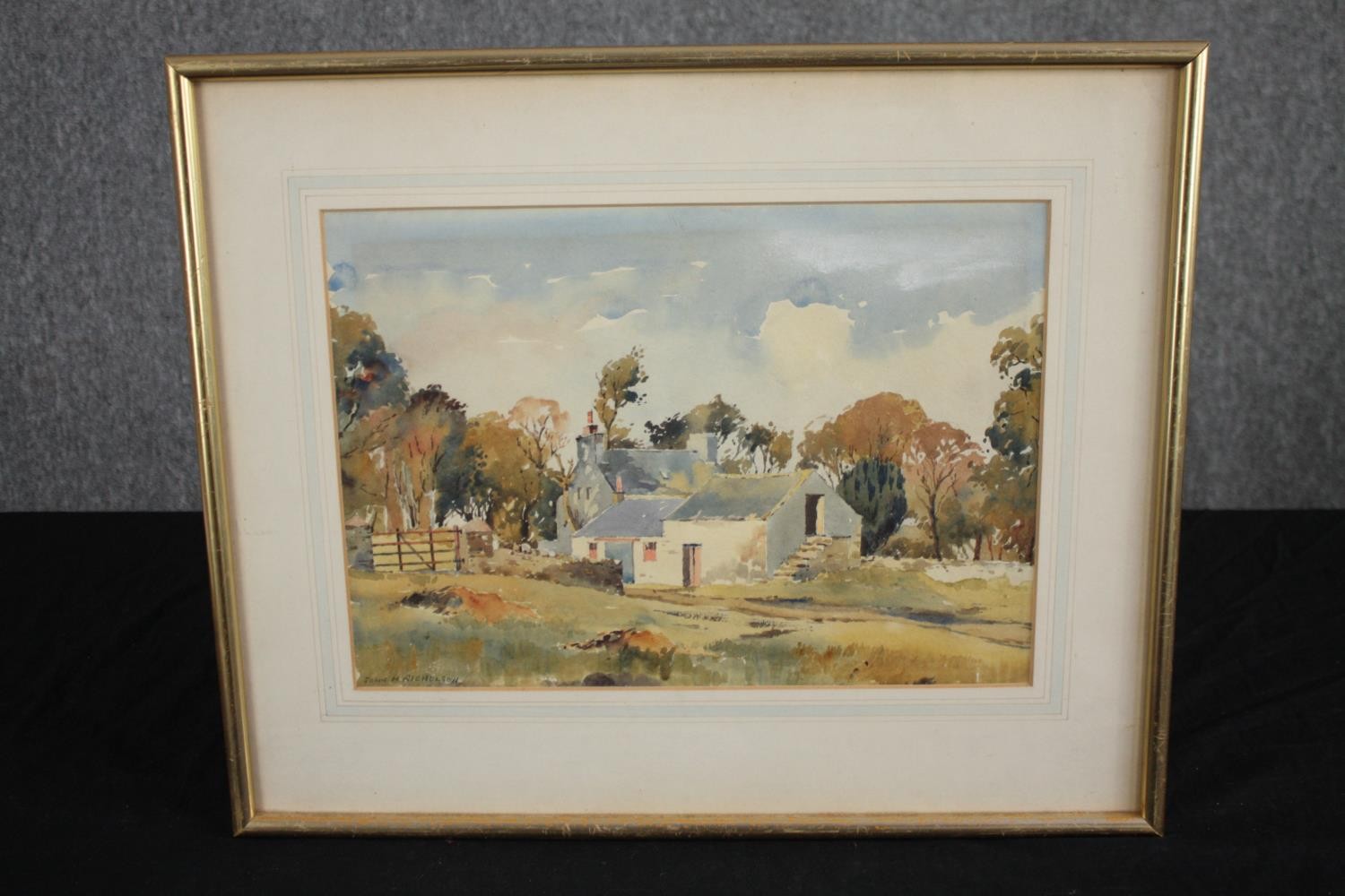 John Hobson Nicholson (British. 1911-1988). Watercolour. A rural scene. Signed lower left. Framed - Image 2 of 3