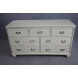 Chest of drawers, contemporary Victorian style. H.80 W.147 D.50cm.