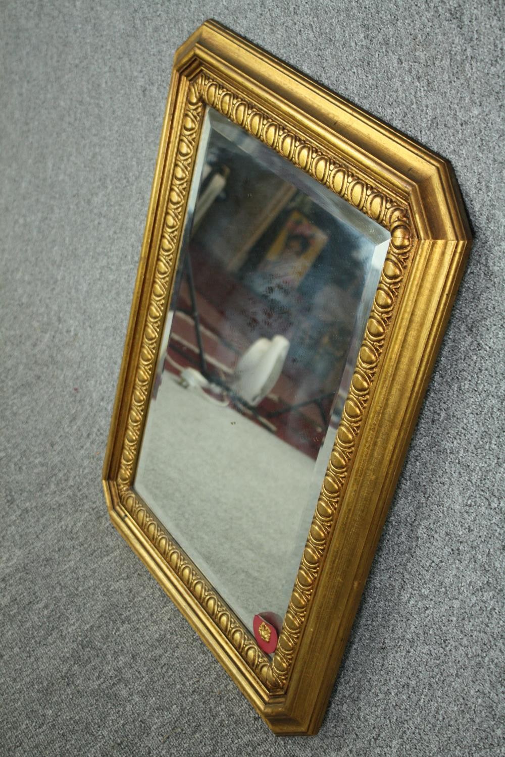 Wall mirror, contemporary gilt framed with bevelled plate. H.78 W.57cm. - Image 3 of 4