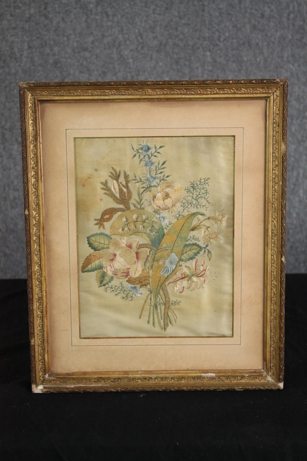 A framed embroidery. Flowers. Early twentieth century. Framed and glazed. H.42 W.35cm. - Image 2 of 4