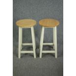 A pair of contemporary high stools. H.65cm. (each)