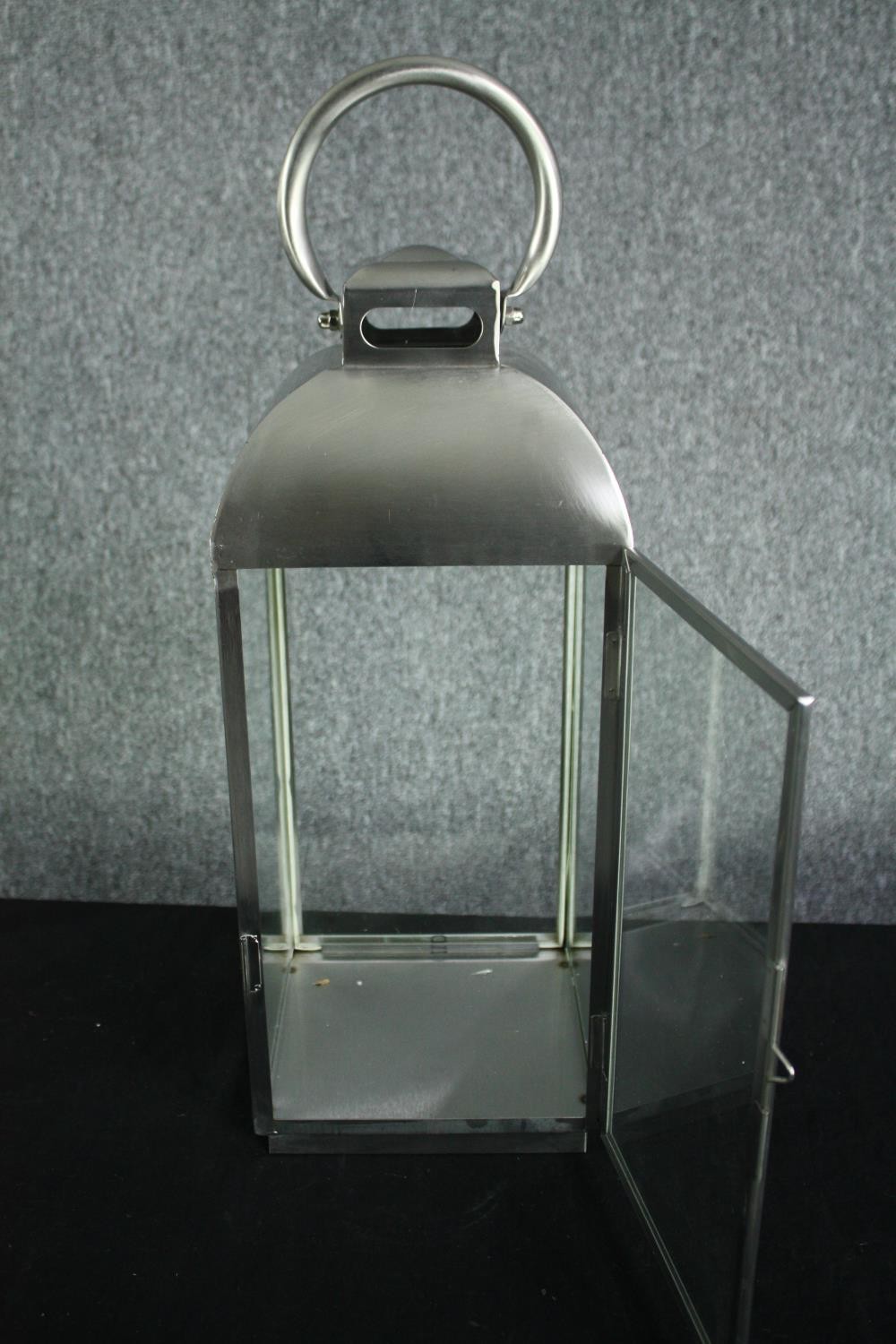 Two steel storm lanterns for candles. H.60cm. (each) - Image 4 of 4