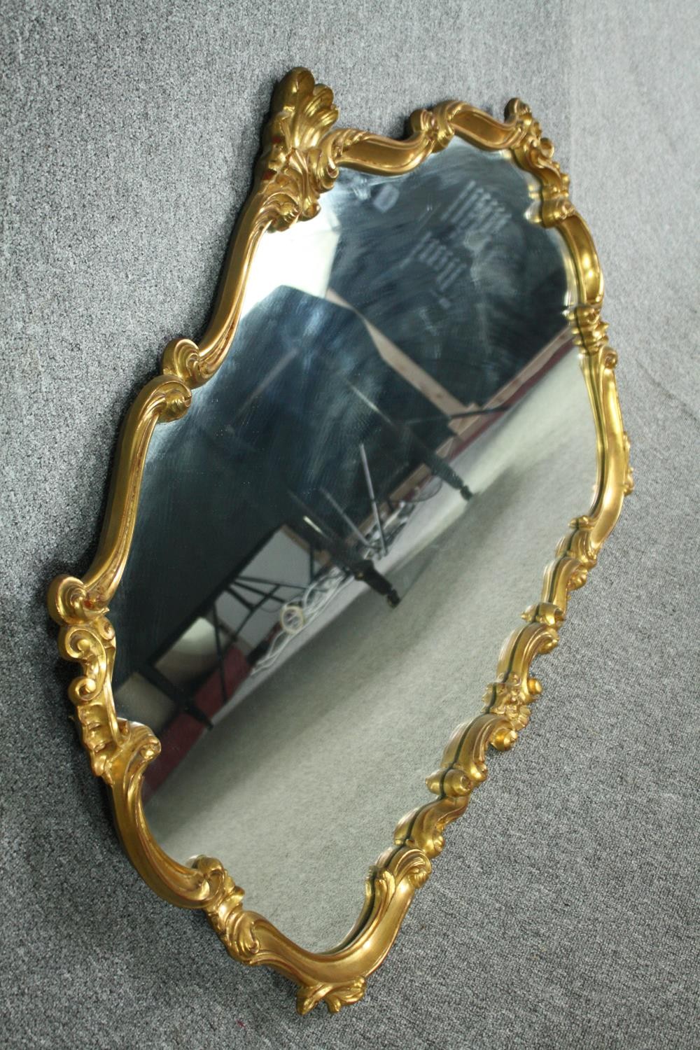 Wall mirror, contemporary in Rococo style frame. H.90 W.120cm. - Image 2 of 4