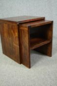 A nest of two occasional tables in Eastern hardwood. H.55 W.50 D.45cm. (largest)