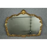 Wall mirror, contemporary in Rococo style frame. H.90 W.120cm.