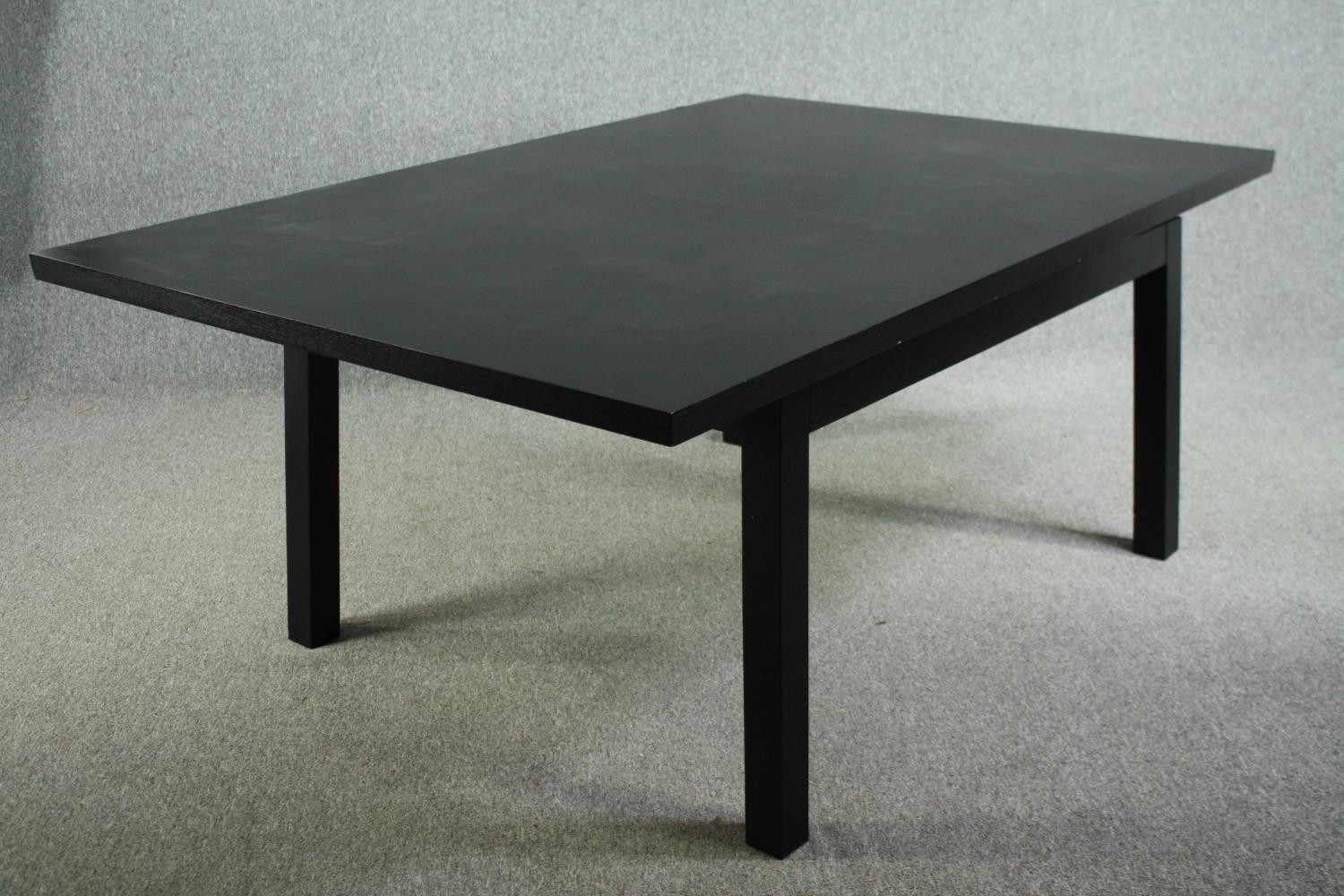 Dining table, contemporary lacquered and ebonised ash. H.79 W.195 D.133cm. - Image 2 of 5