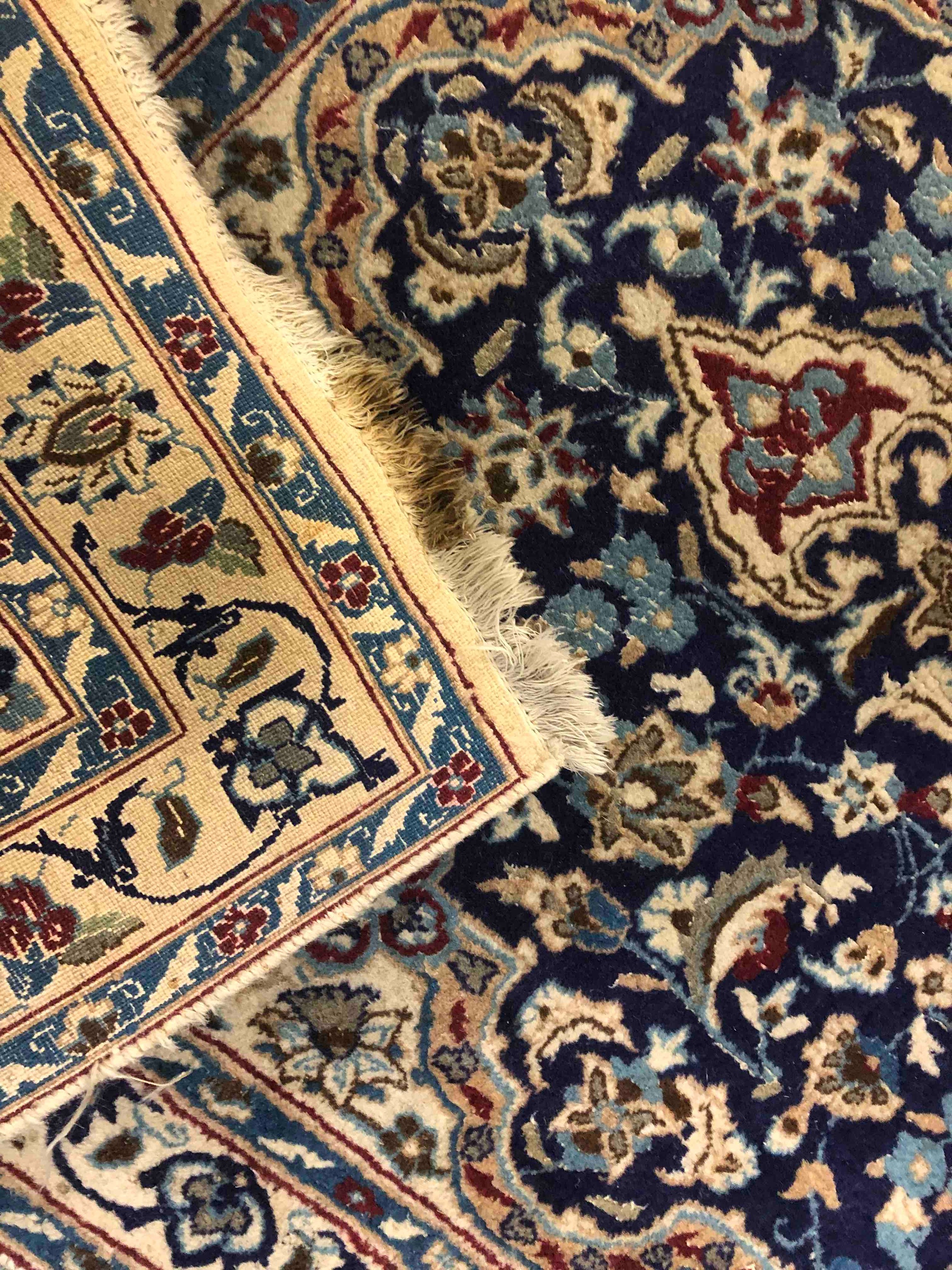 Carpet, Kashan with central medallion on a midnight ground within foliate spandrels and multiple - Image 3 of 3