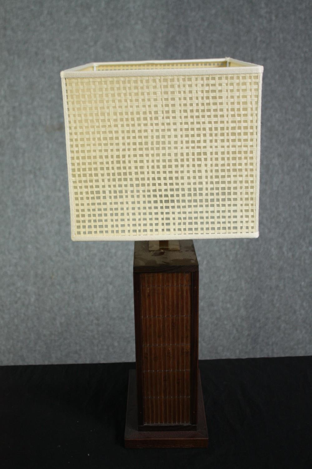 A pair of square table lamps with matching shades. H.62cm. (each) - Image 4 of 5