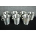 Seven Charles de Cazanove Champagne ice buckets. H.20 Dia.20cm. (each)