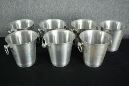 Seven Charles de Cazanove Champagne ice buckets. H.20 Dia.20cm. (each)