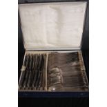 Solingen Rostfrei. A two tiered canteen of silver plated cutlery for twelve people. Each piece