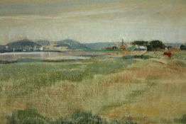 A rural pastel landscape study. Unsigned. Framed and glazed. H.50 W.60cm.