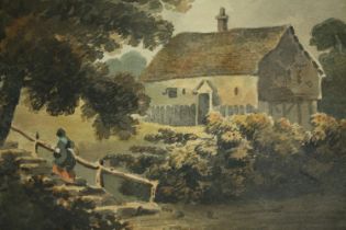 John Collins. Watercolour dated 1811. ‘Cottage near Woborn, Bedford’. Lightly mounted with tape.
