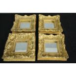 A set of four small contemporary antique style mirrors. H.22 W.22cm. (each)