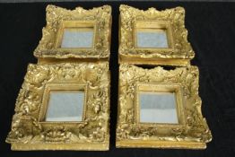 A set of four small contemporary antique style mirrors. H.22 W.22cm. (each)